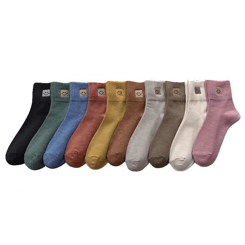 HAPPY FEET | 6-Pack Mixed Color Smiley Face Socks