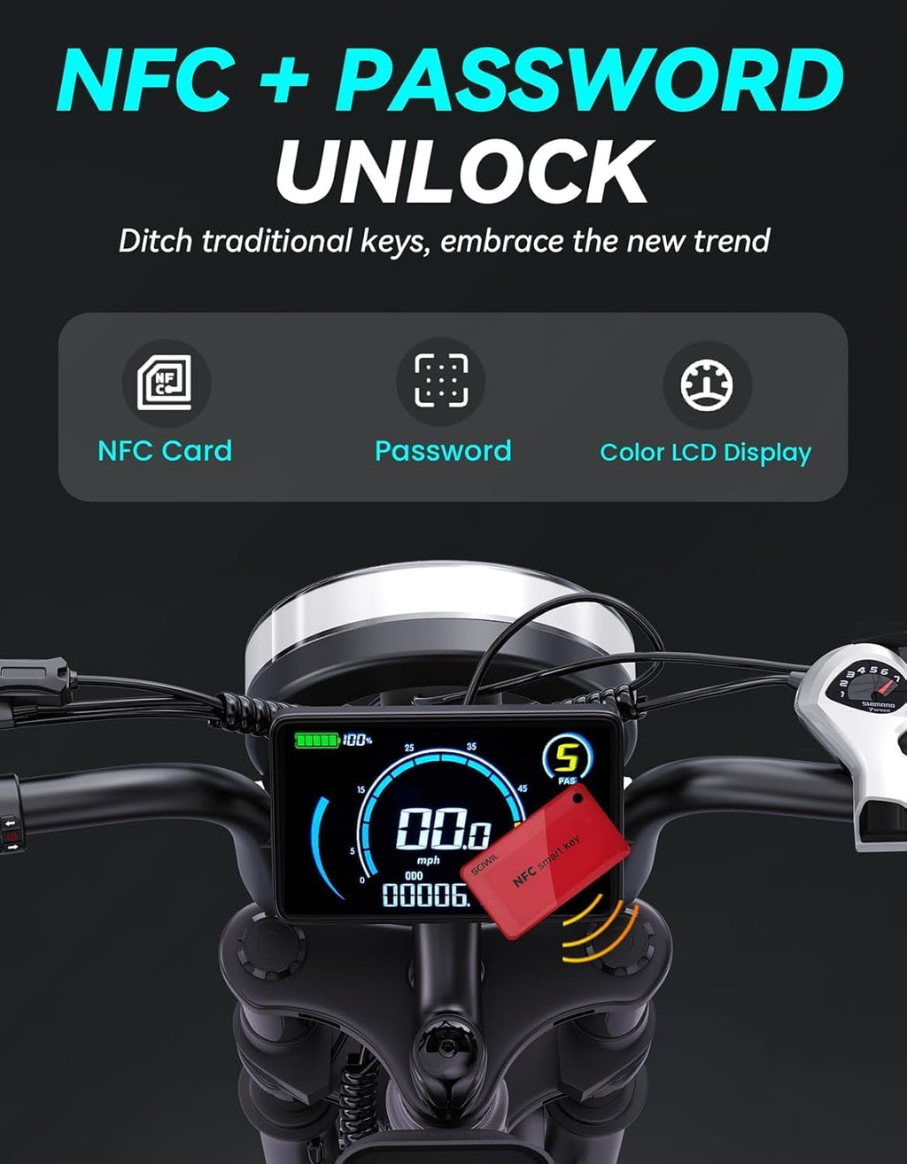Sparkwheels Electric Bike for Adults with NFC & Password Unlock