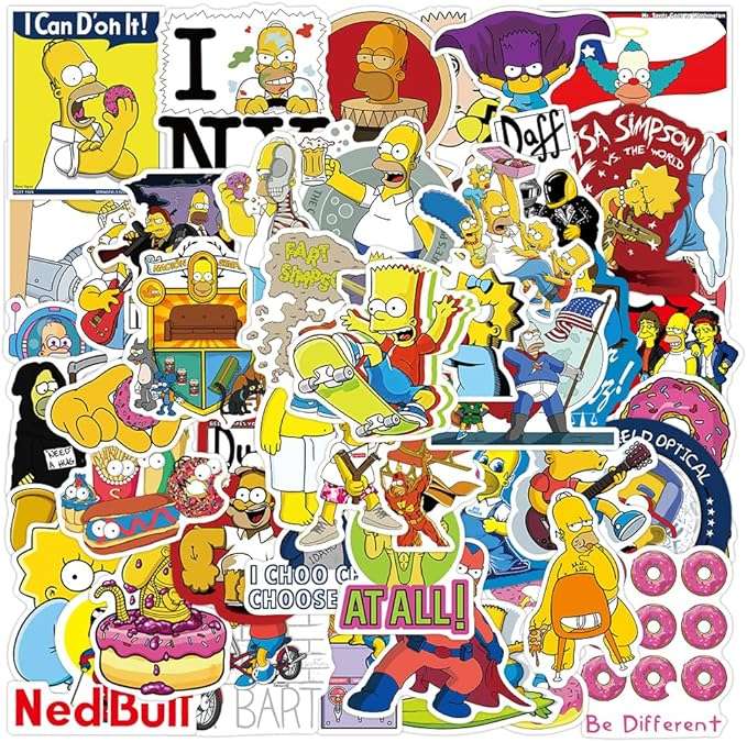SPRINGFIELD STREET ART | 50pc The Simpsons Waterproof Stickers