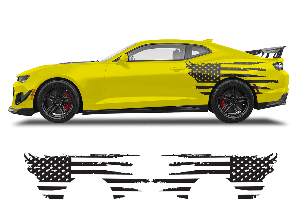 Chevrolet Camaro Side American Flag