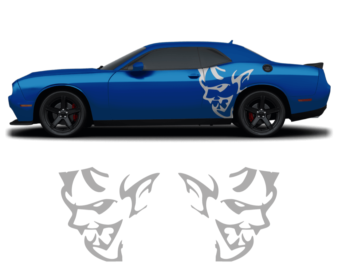 Dodge Challenger Demon Side Graphics – Premium OEM Style (2011–2022) – 2-Piece Vinyl Kit
