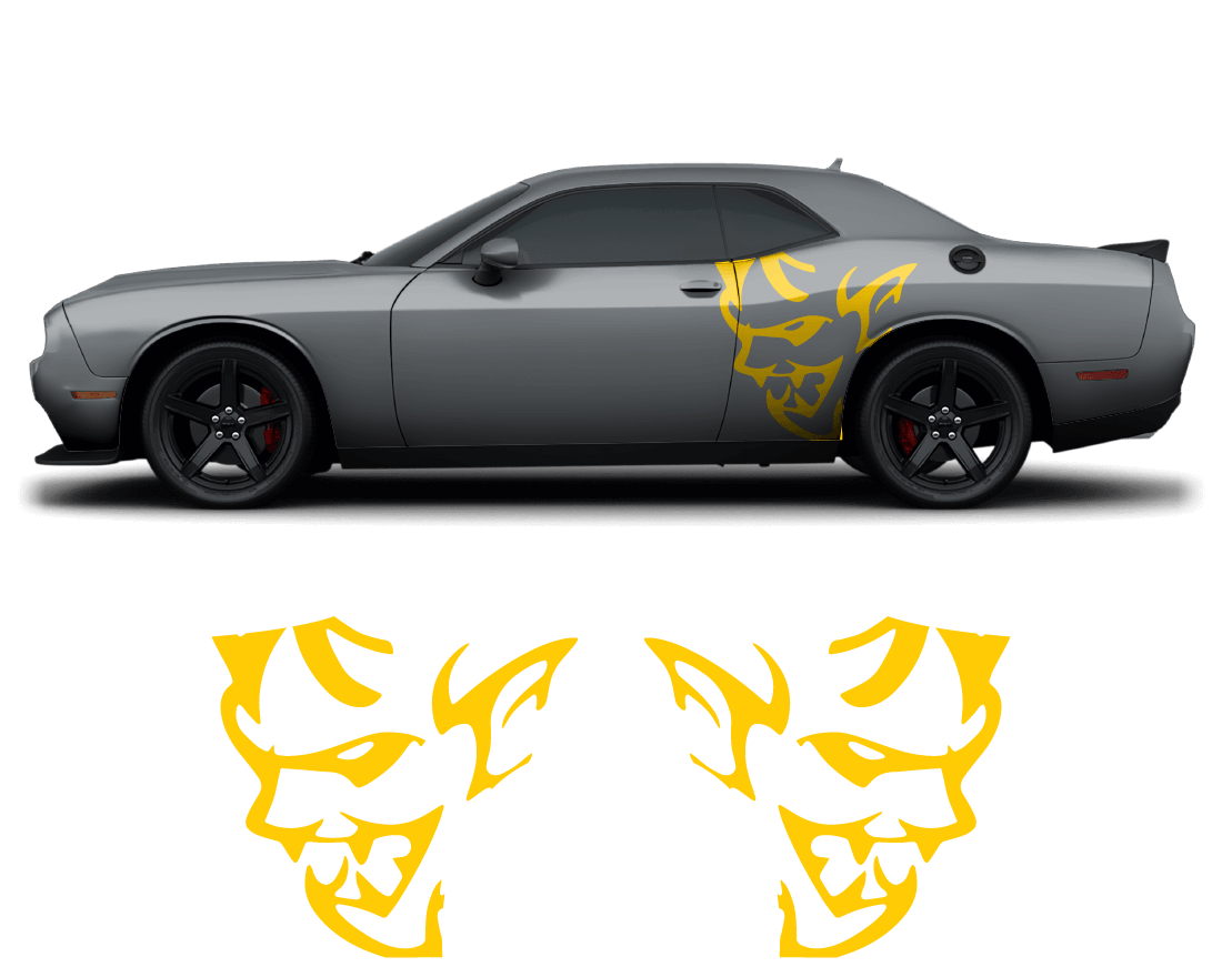 Dodge Challenger Demon Side Graphics – Premium OEM Style (2011–2022) – 2-Piece Vinyl Kit