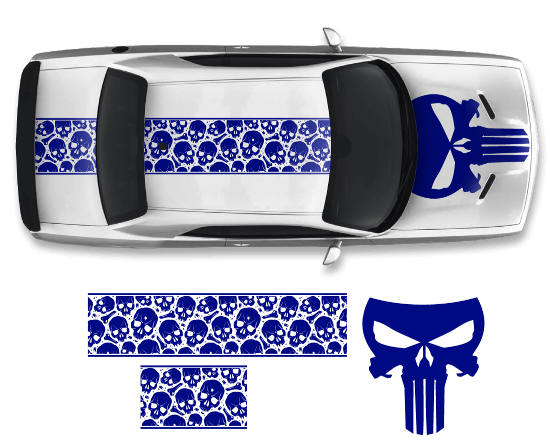 Dodge Challenger Top Skull Hood & Roof Graphics Kit (2011–2022)