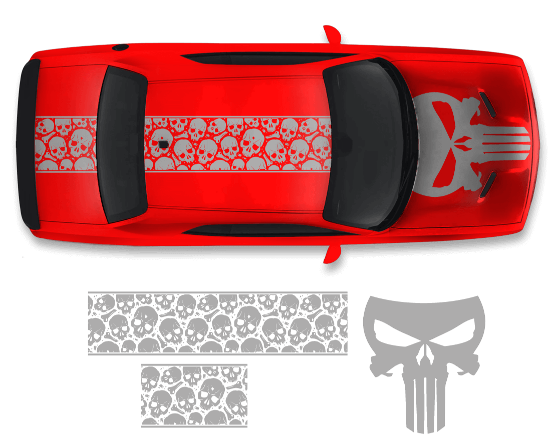 Dodge Challenger Top Skull Hood & Roof Graphics Kit (2011–2022)