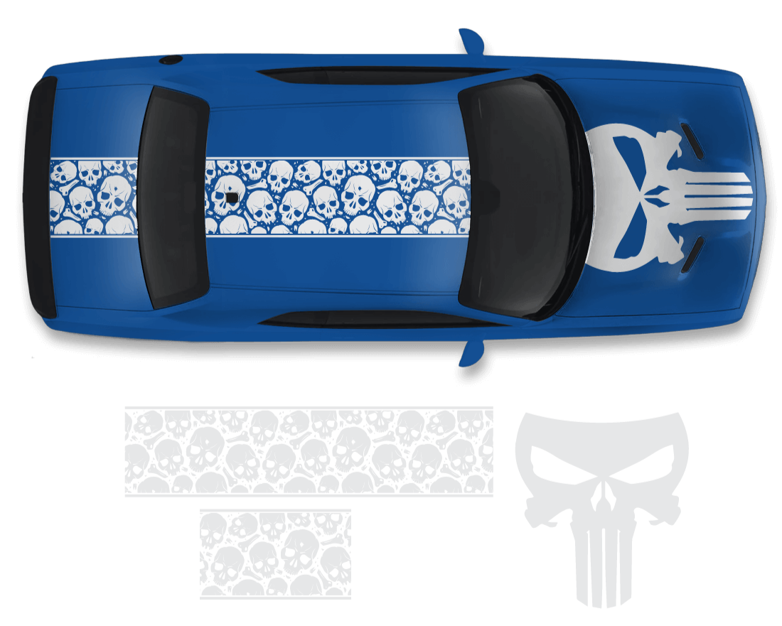 Dodge Challenger Top Skull Hood & Roof Graphics Kit (2011–2022)