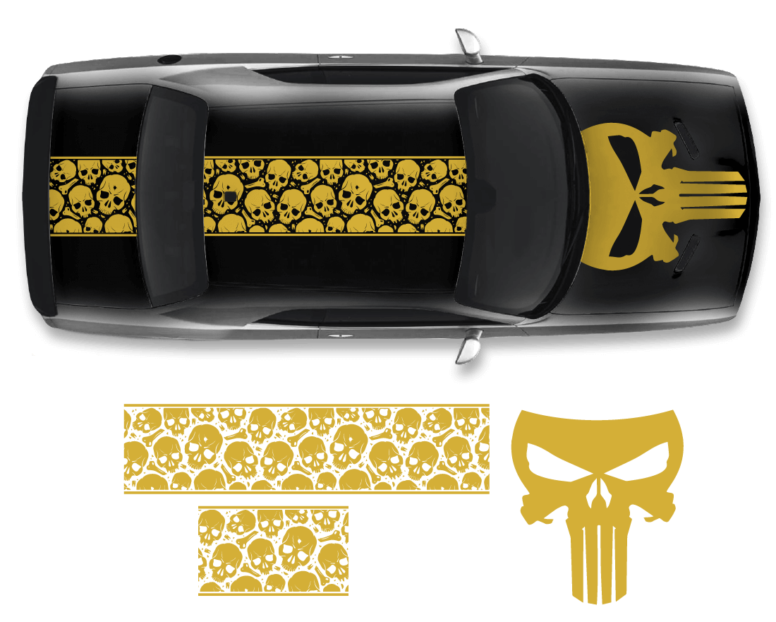 Dodge Challenger Top Skull Hood & Roof Graphics Kit (2011–2022)