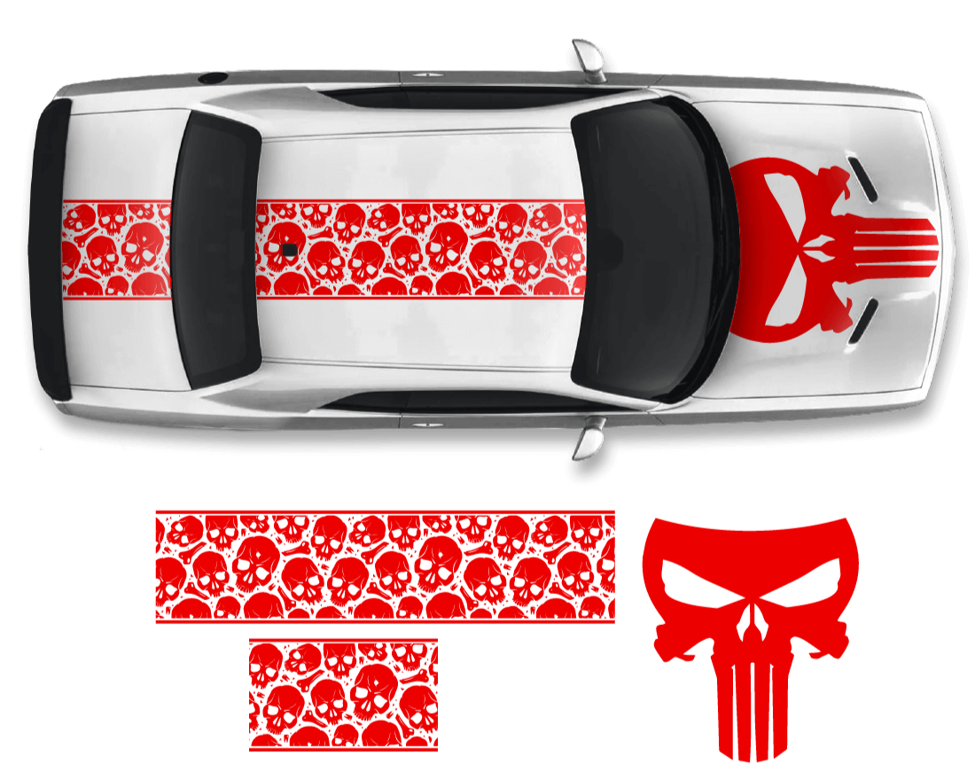 Dodge Challenger Top Skull Hood & Roof Graphics Kit (2011–2022)
