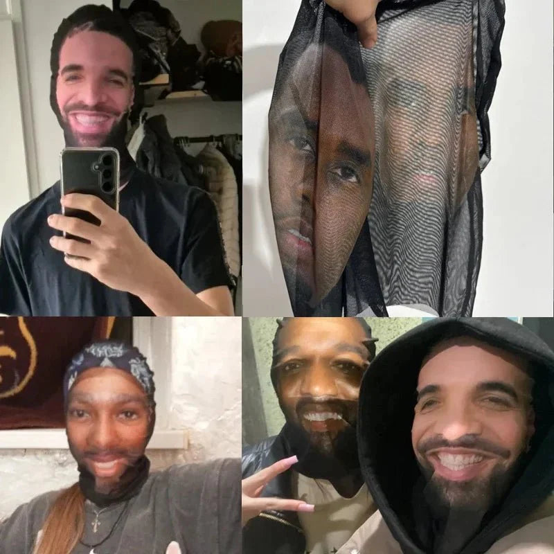 Realistic 3D Celebrity Face Mask | Full Face Nylon Cosplay Headgear for Halloween